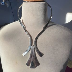 Large Sterling Silver TAXCO Rigid Collar Necklace 95 Gram